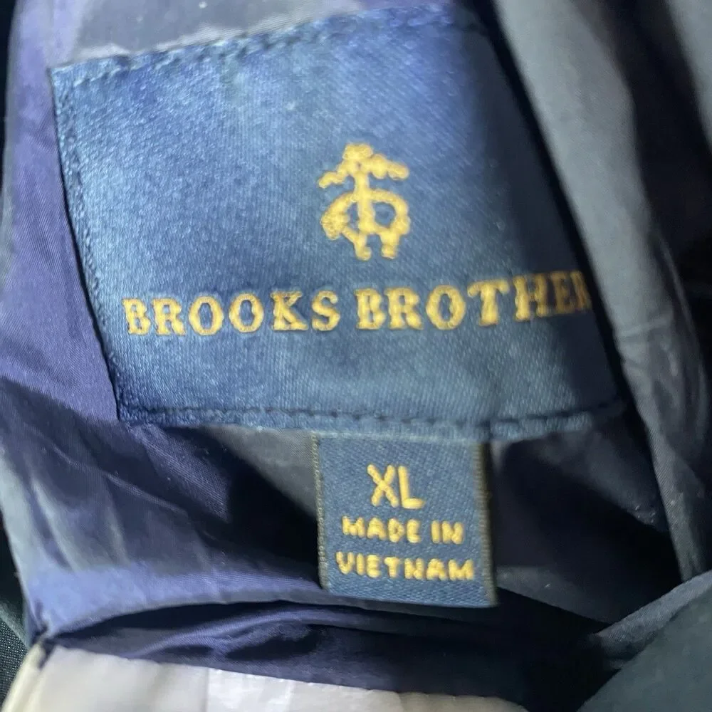 Brooks Brothers Puffer Jacket Mens XL  Blackwatch Tartan Reversible Blue Green